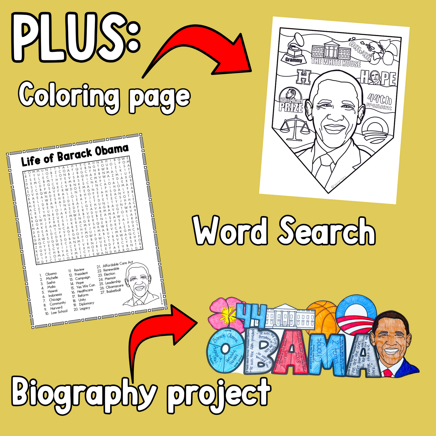 Barack Obama Biography Reading Passage and Project