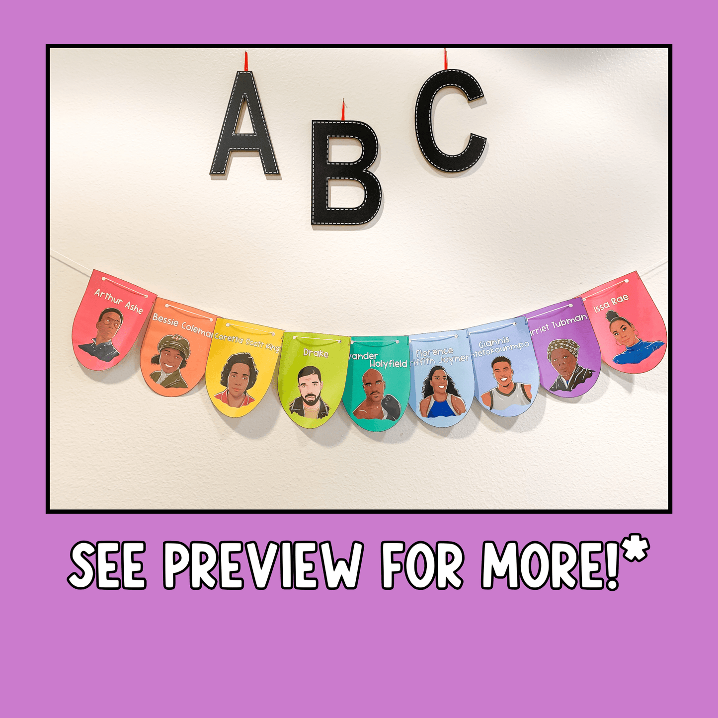 ABC's of Black History Garland Banner