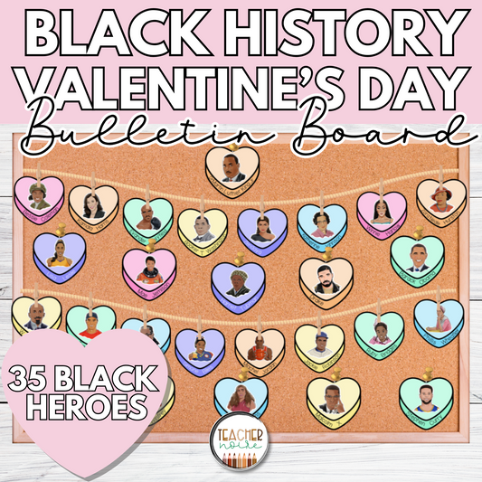 Black History Valentine's Day Bulletin Board Hearts