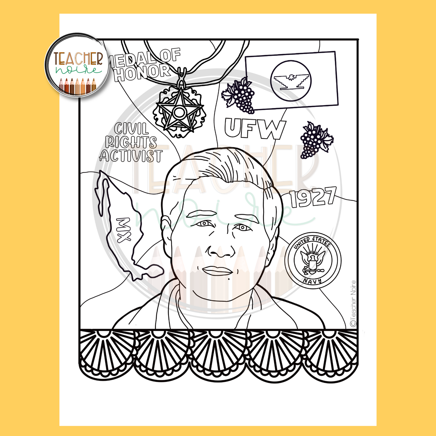 Cesar Chavez Coloring Page