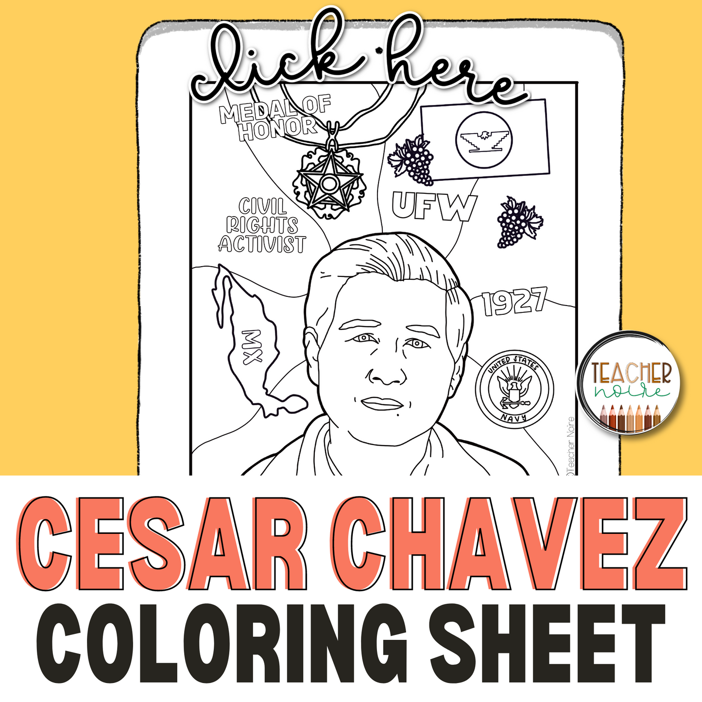 Cesar Chavez Coloring Page