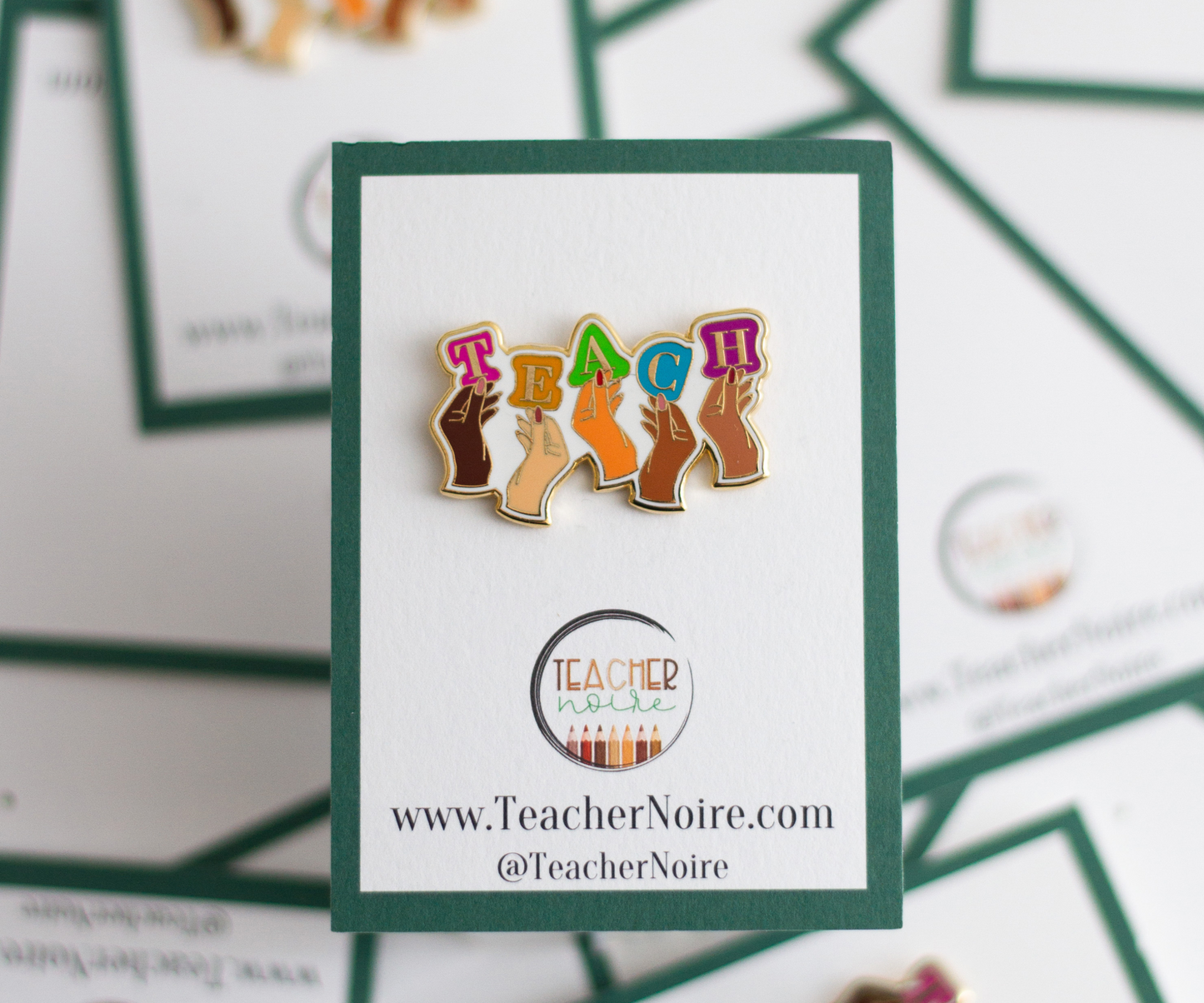 Teacher Enamel Pin-Teach + Diversity Enamel Pin