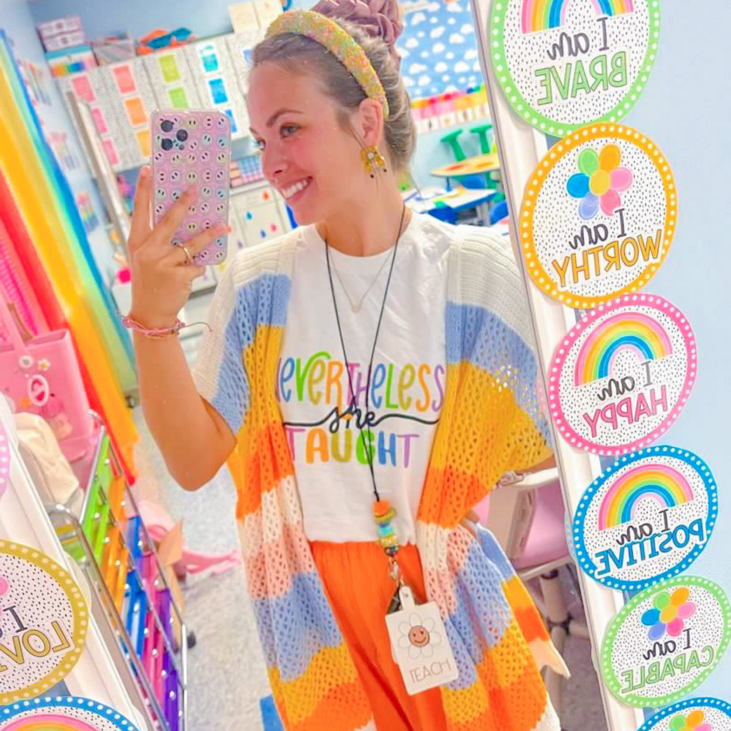 Nevertheless She Taught Rainbow teacher shirt