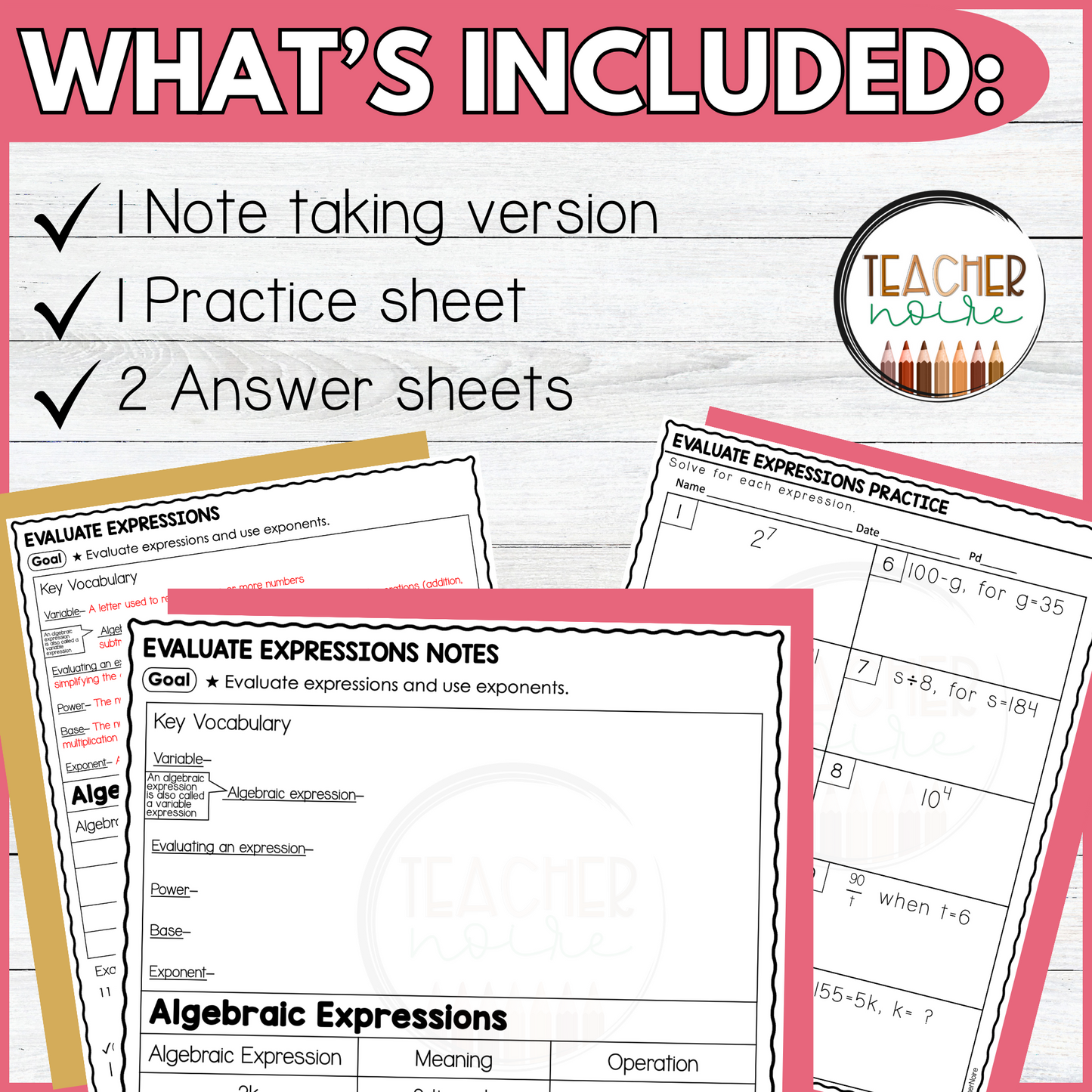 Evaluating the Expressions Guided Notes