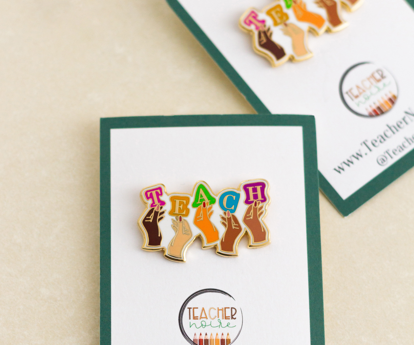 Teacher Enamel Pin-Teach + Diversity Enamel Pin