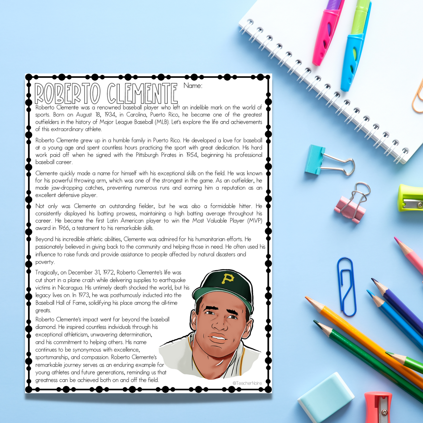Roberto Clemente Reading Passage