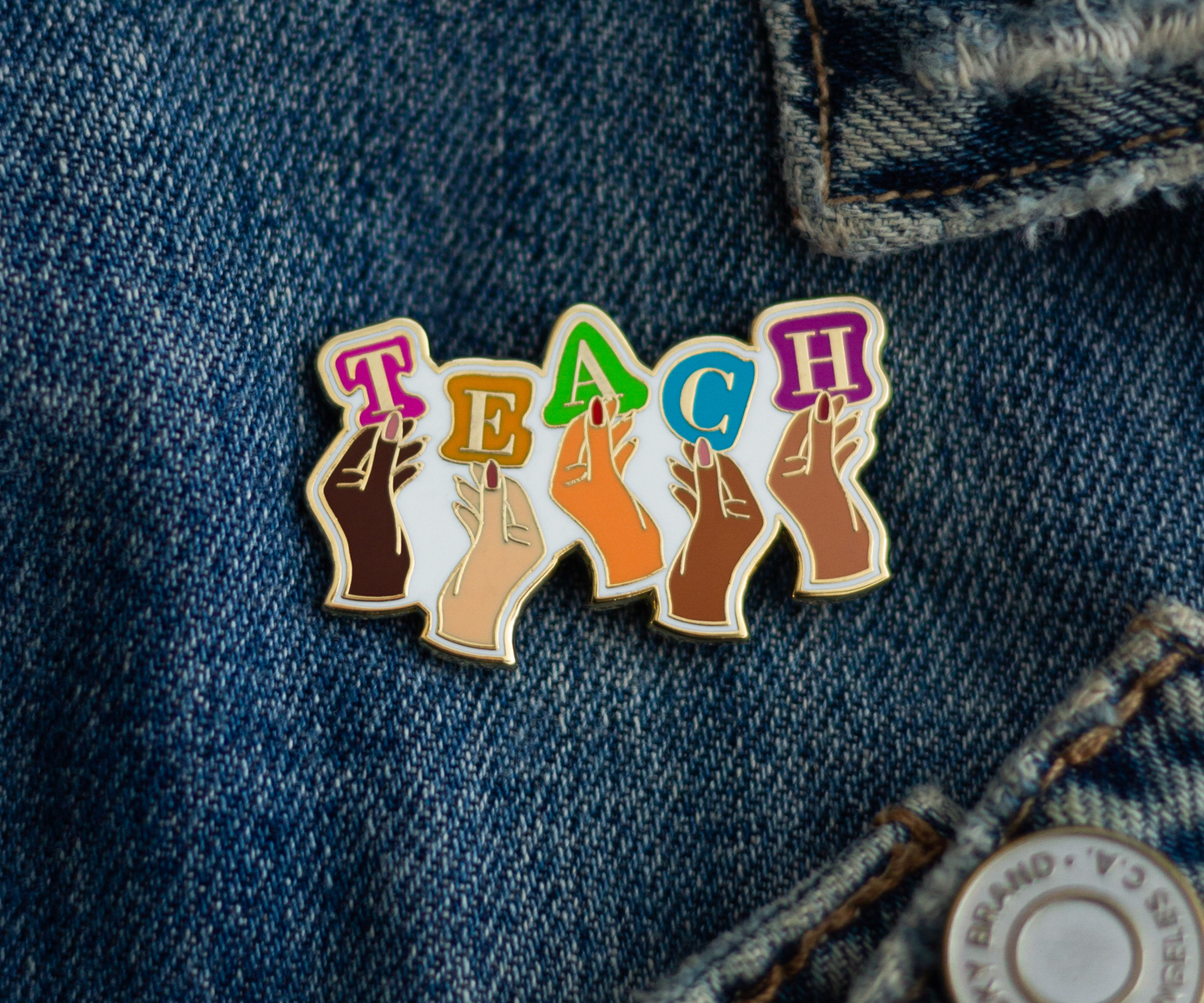 Teacher Enamel Pin-Teach + Diversity Enamel Pin