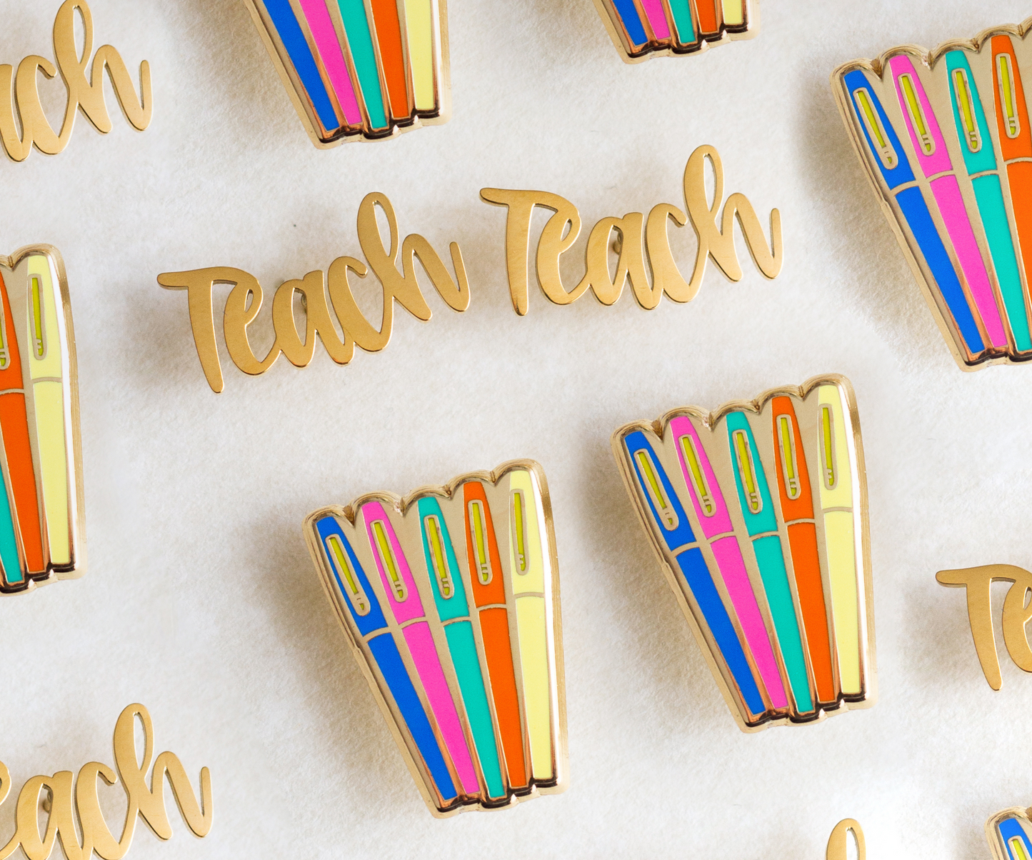 TEACH Gold Stud Earrings- Teacher Earrings