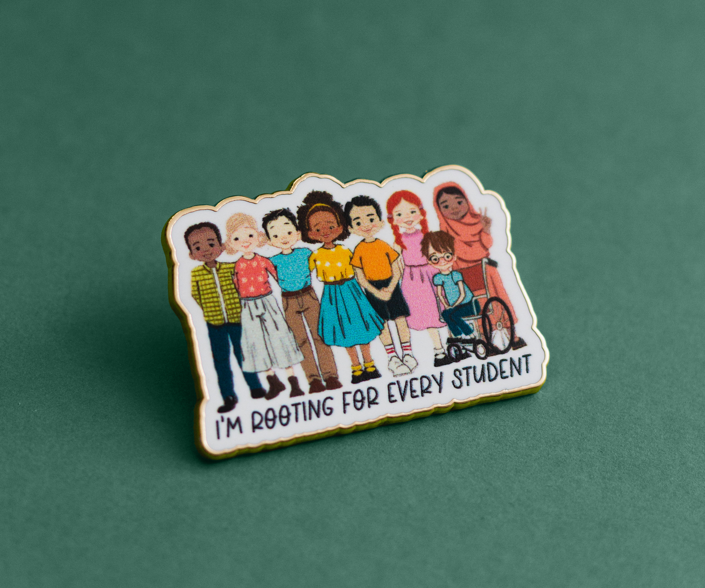 Teacher Enamel Pin-I'm Rooting for Every Student 2.0 Teacher Enamel Pin