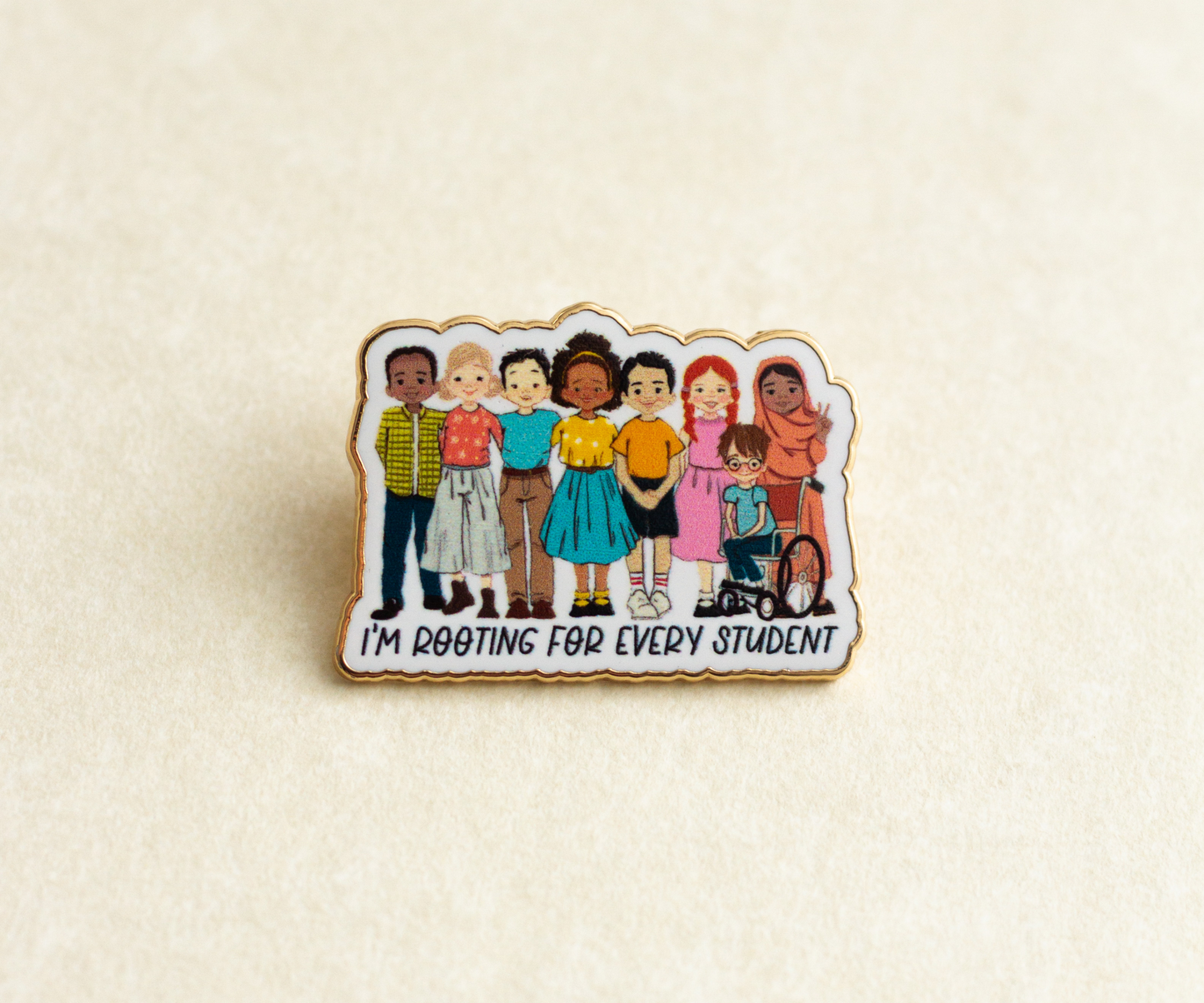 Teacher Enamel Pin-I'm Rooting for Every Student 2.0 Teacher Enamel Pin