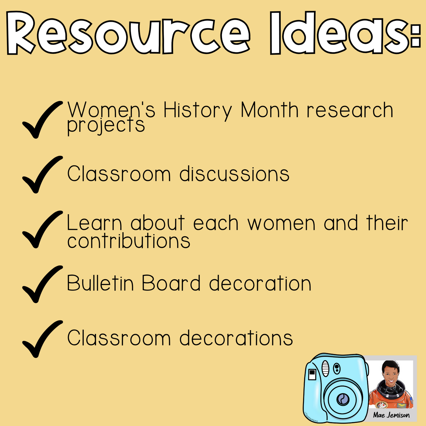 Women's History Month-Snapshot Bulletin Board