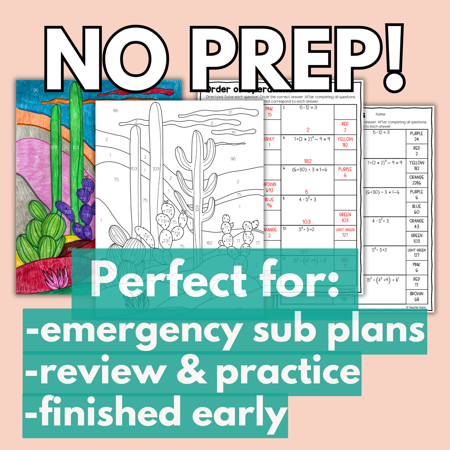 Order of Operations Color by Number