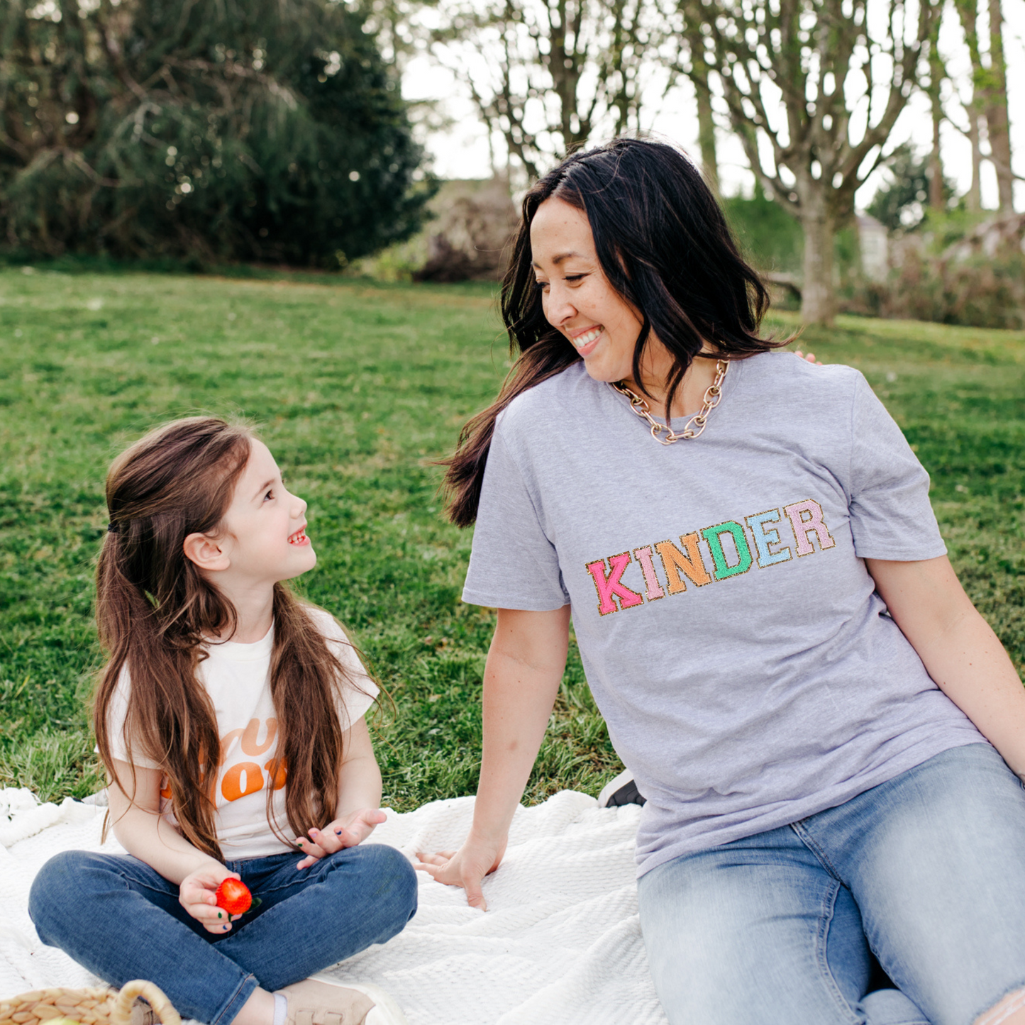 Kinder Teacher Tshirt, Kindergarten Teacher Shirt (faux patch letters)