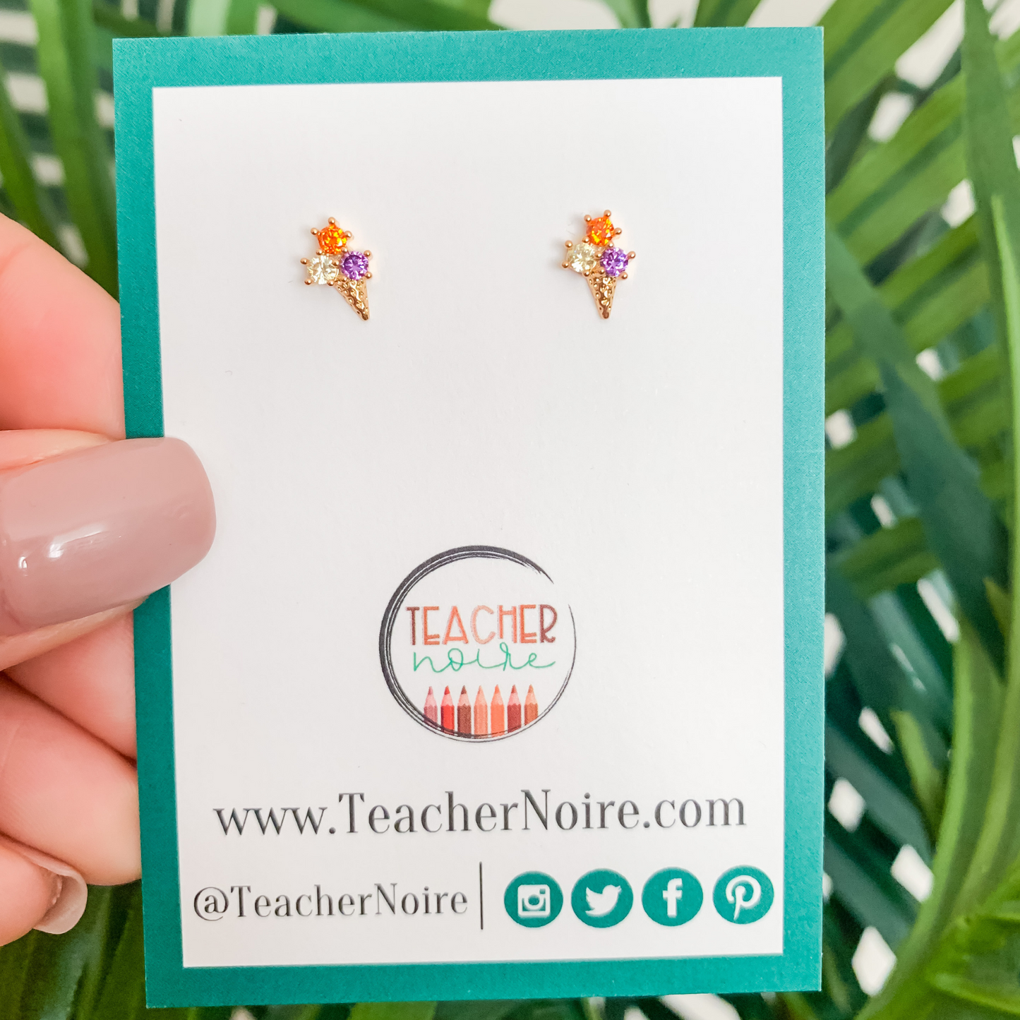Tiny Ice Cream Cone Scoop Earrings