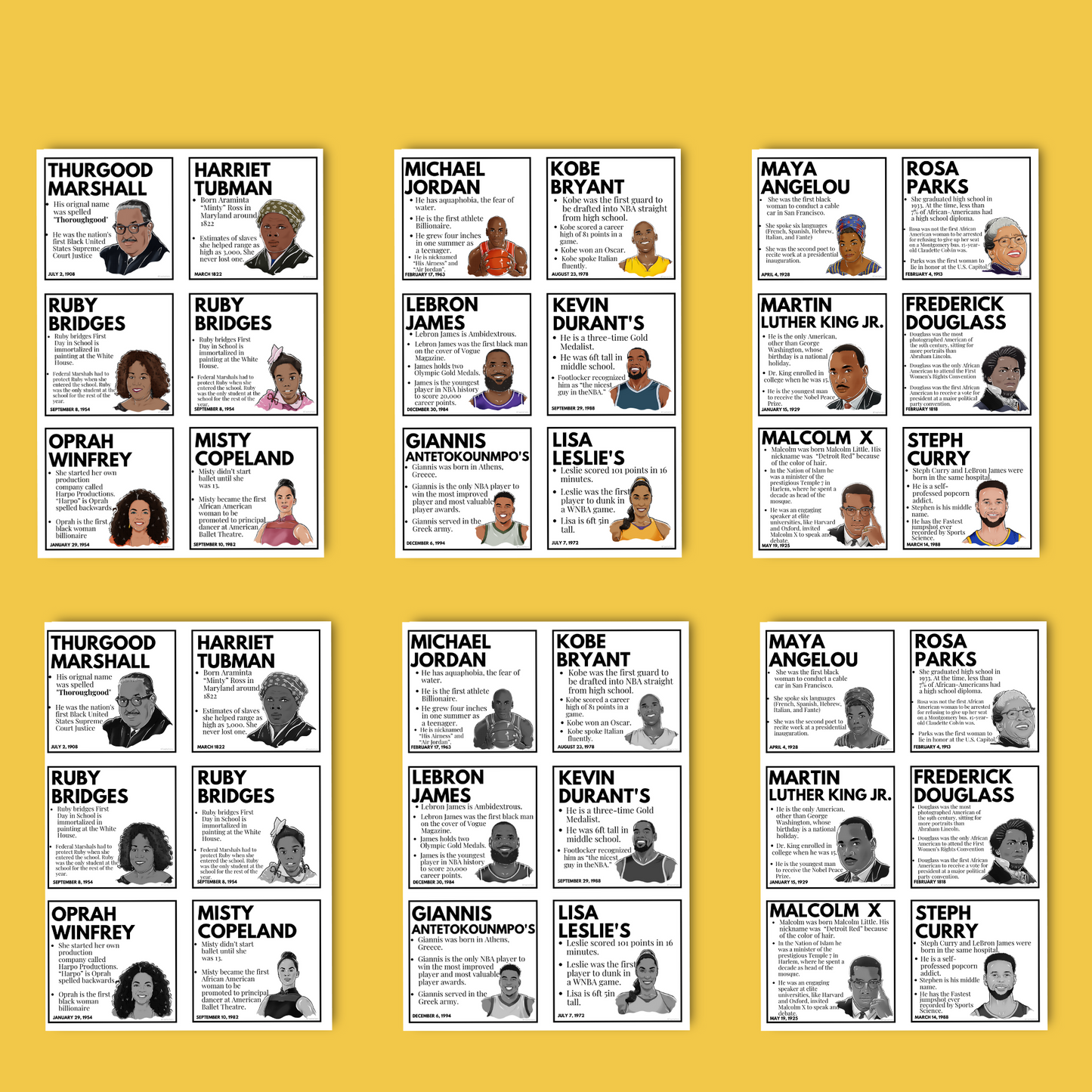 Black History Month Calendar Pocket Chart Cards