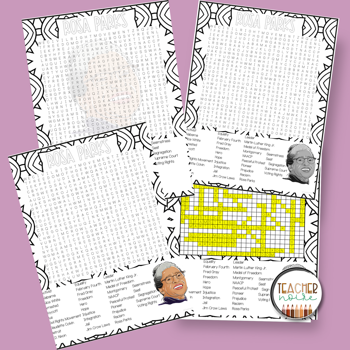 Black History Month Word Search | Black Historical Figure Rosa Parks