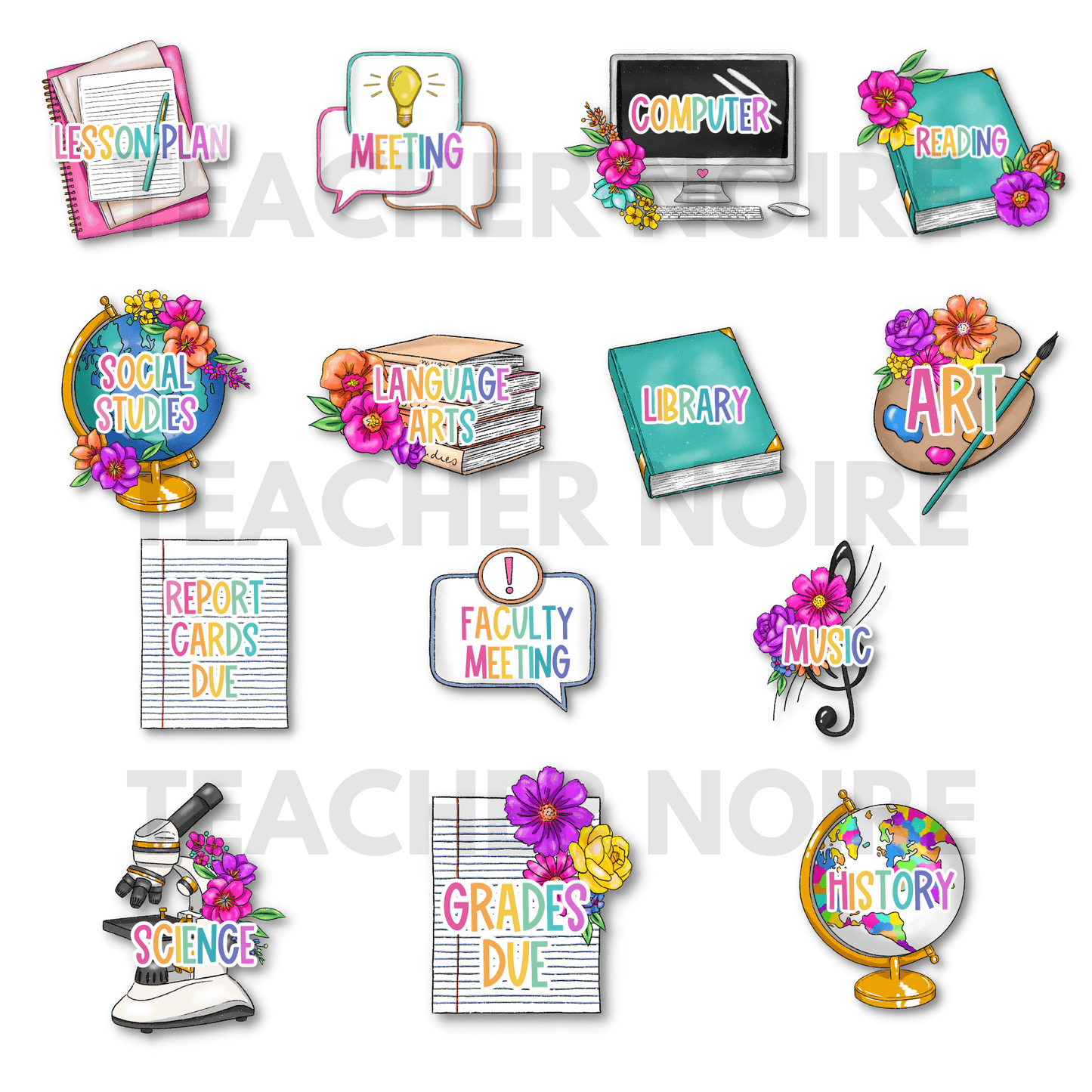 Teacher Life Digital Planner Stickers