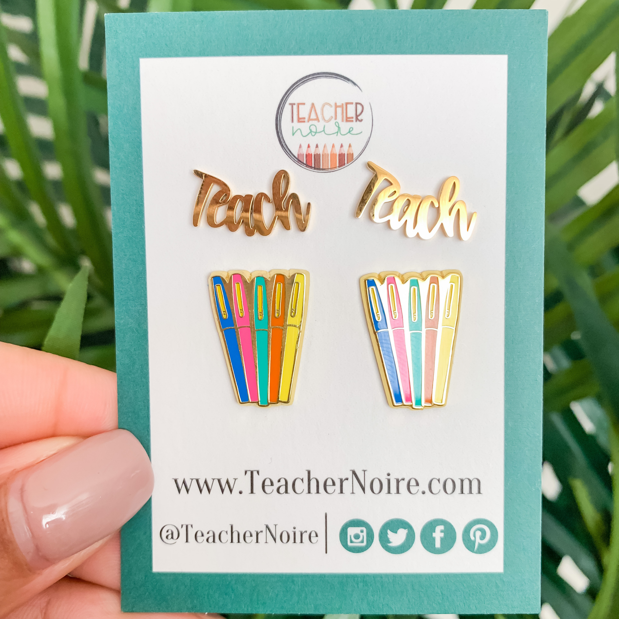 Flair Pen, Earrings, Teacher Noire
