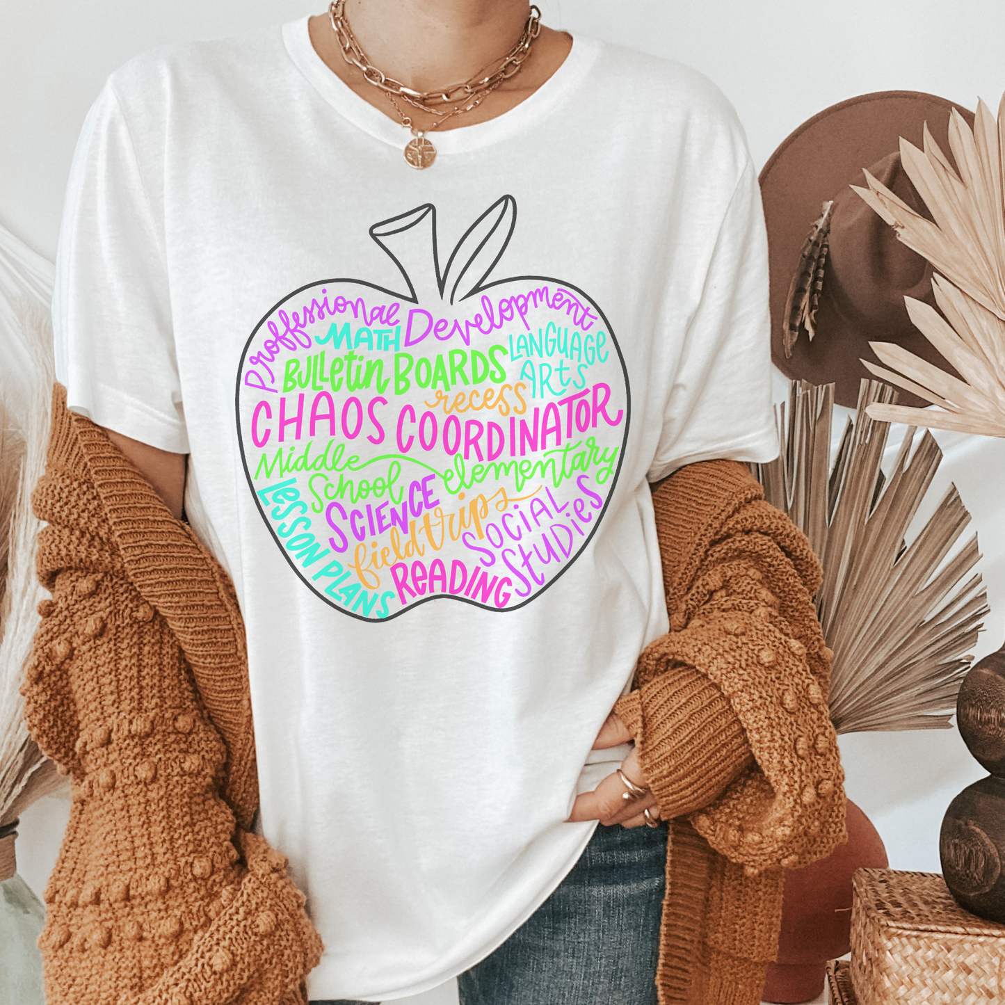 Bright Apple Teacher Life Tee