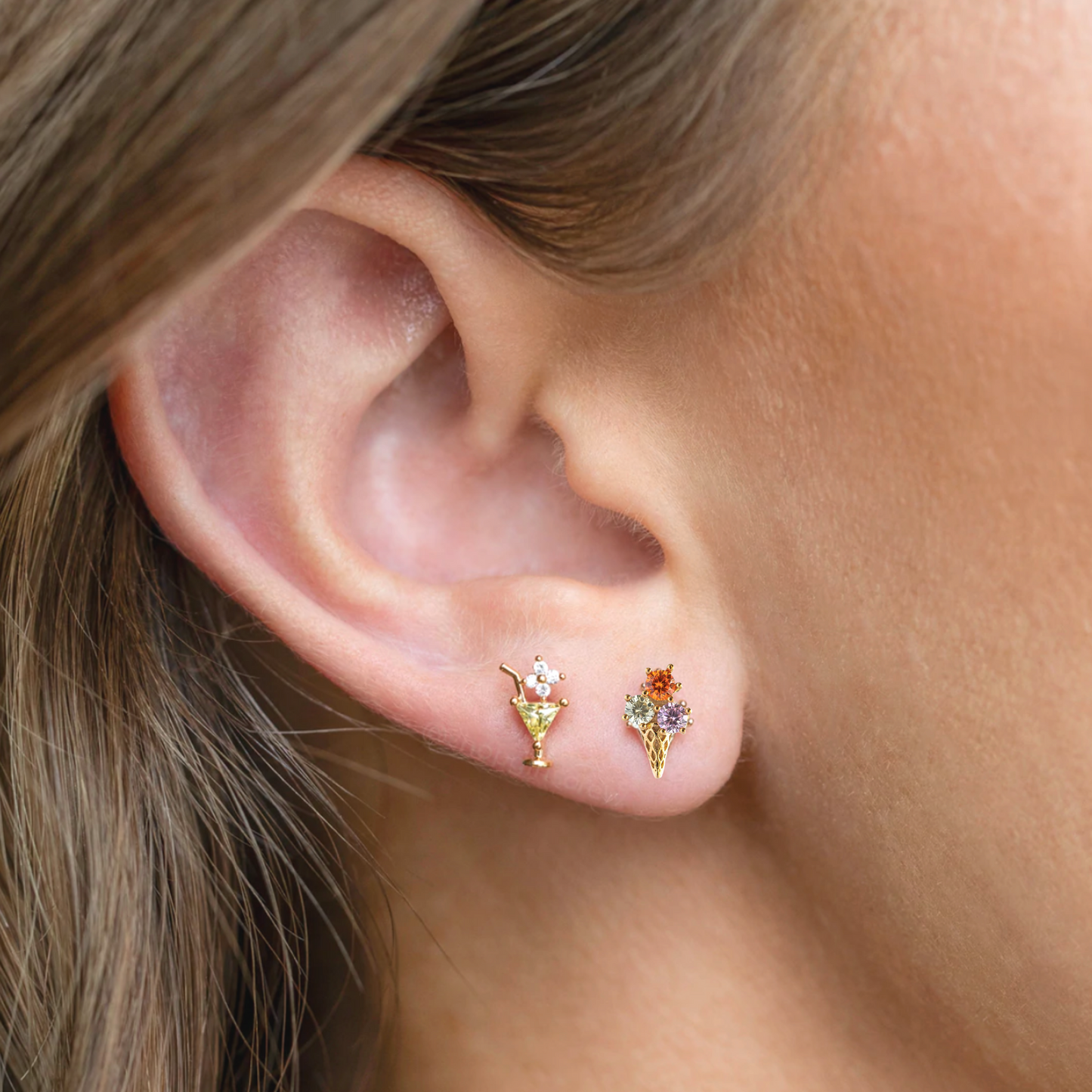 Teachertini Stud Earrings, I Teach therefore I Drink