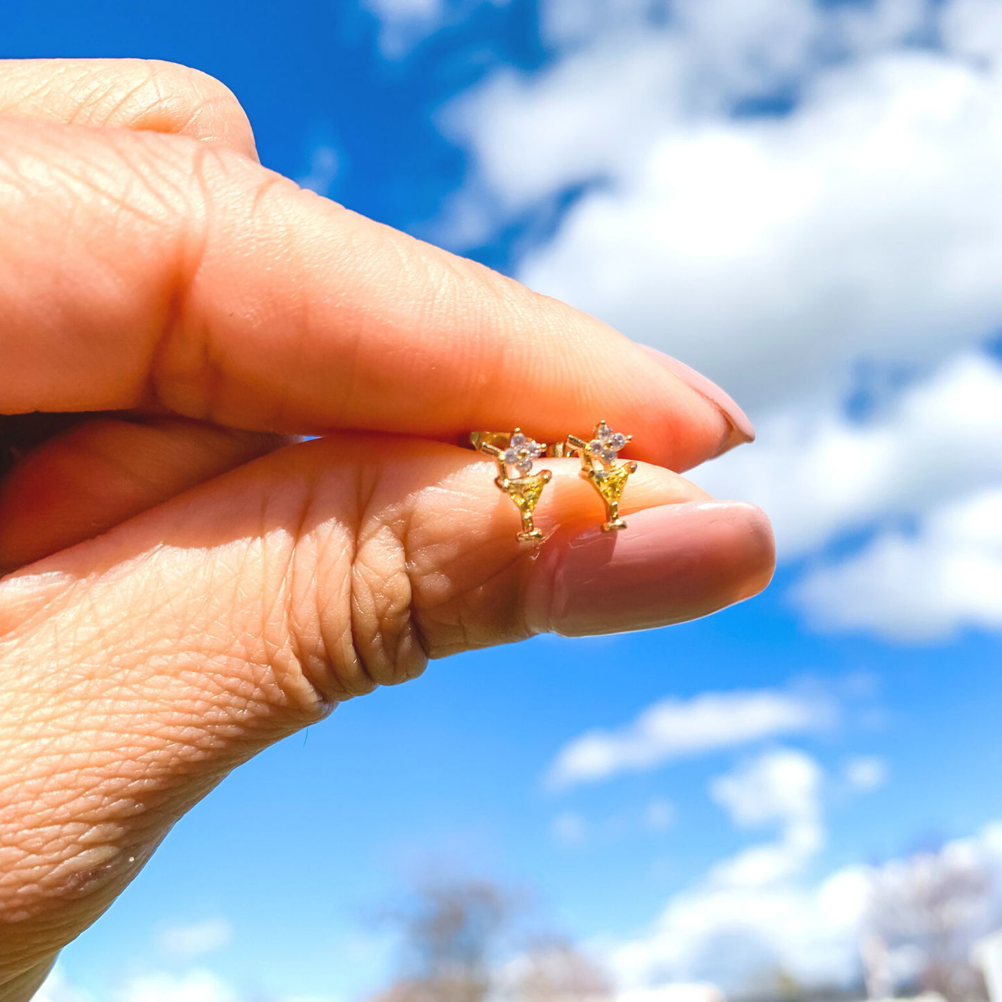 Teachertini Stud Earrings, I Teach therefore I Drink
