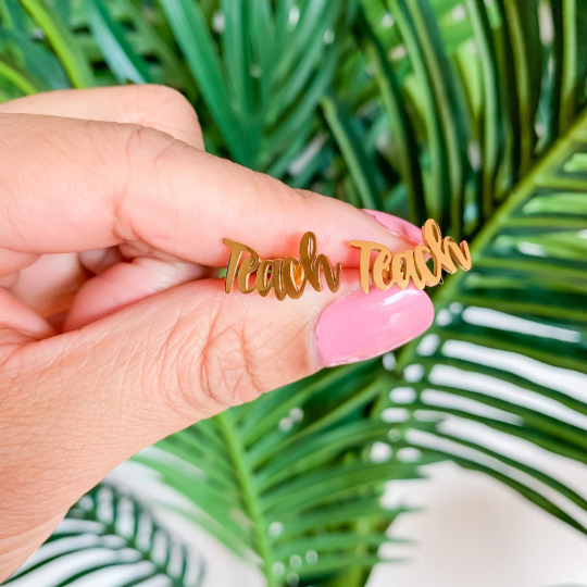 TEACH Gold Stud Earrings- Teacher Earrings