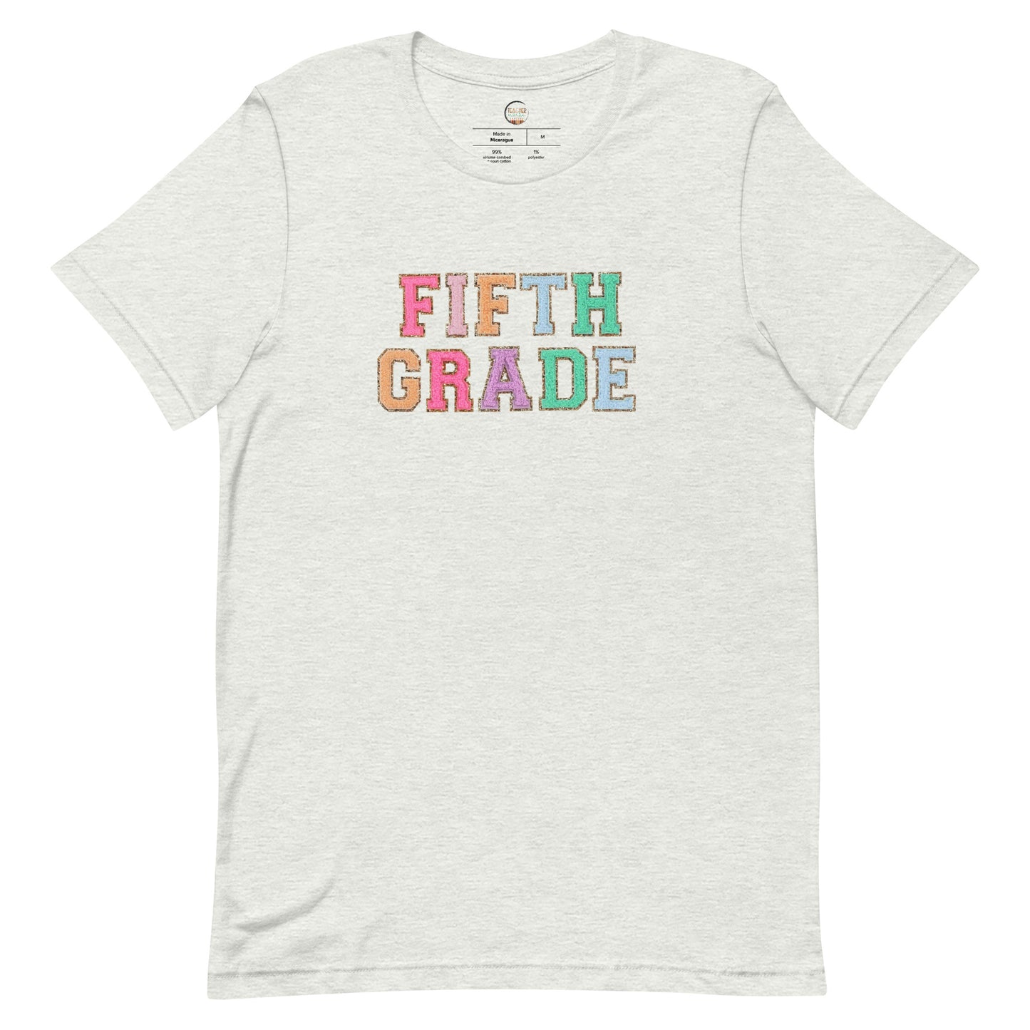 Fifth Grade Teacher Shirt (faux letter patches)