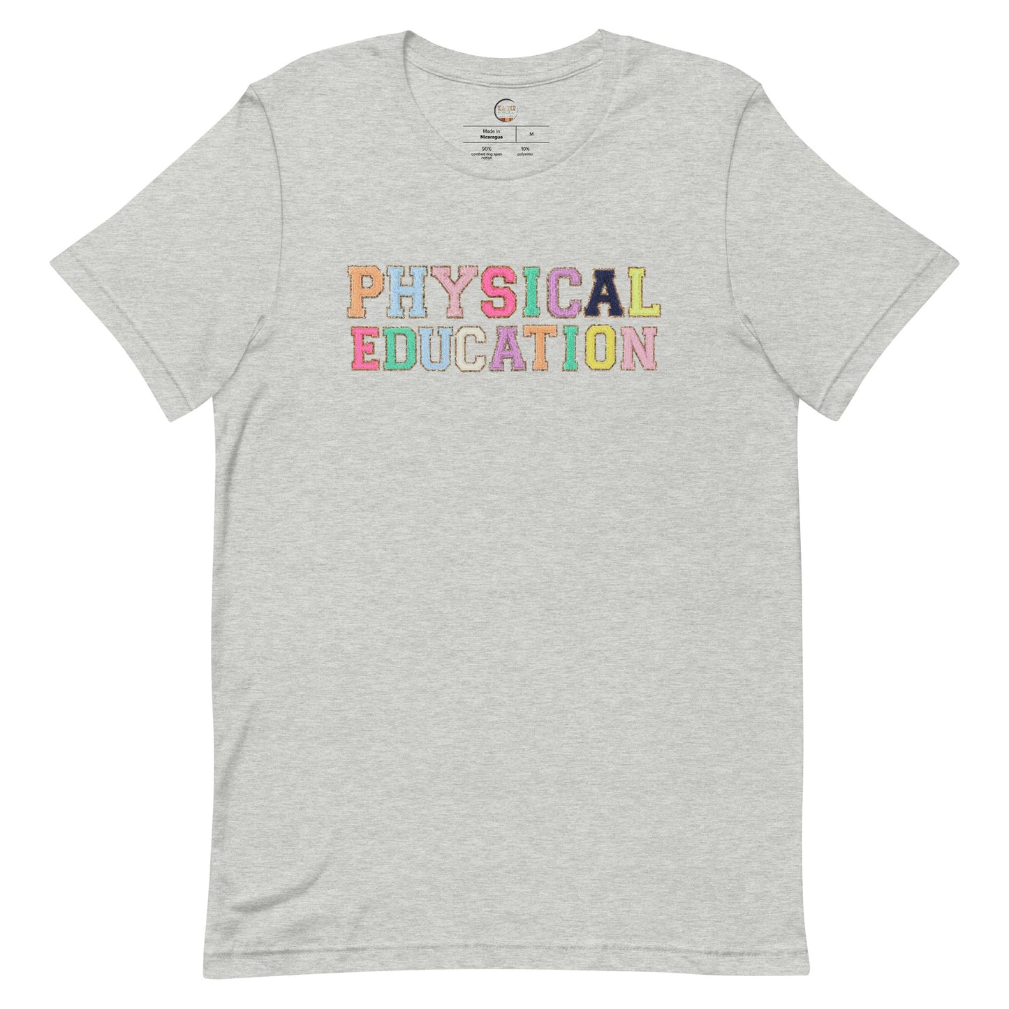 Physical Education Teacher Tshirt (faux letter patches)