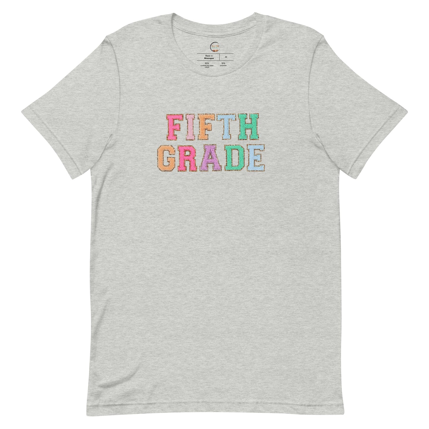 Fifth Grade Teacher Shirt (faux letter patches)
