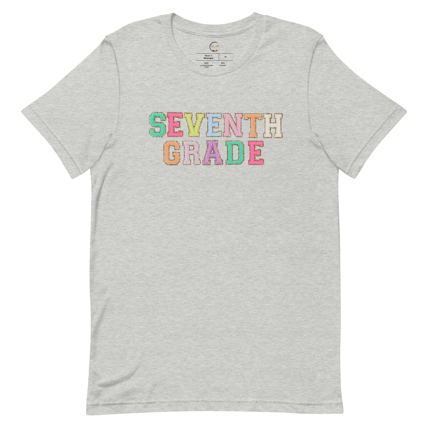 Seventh Grade Teacher Shirt (faux letter patches)