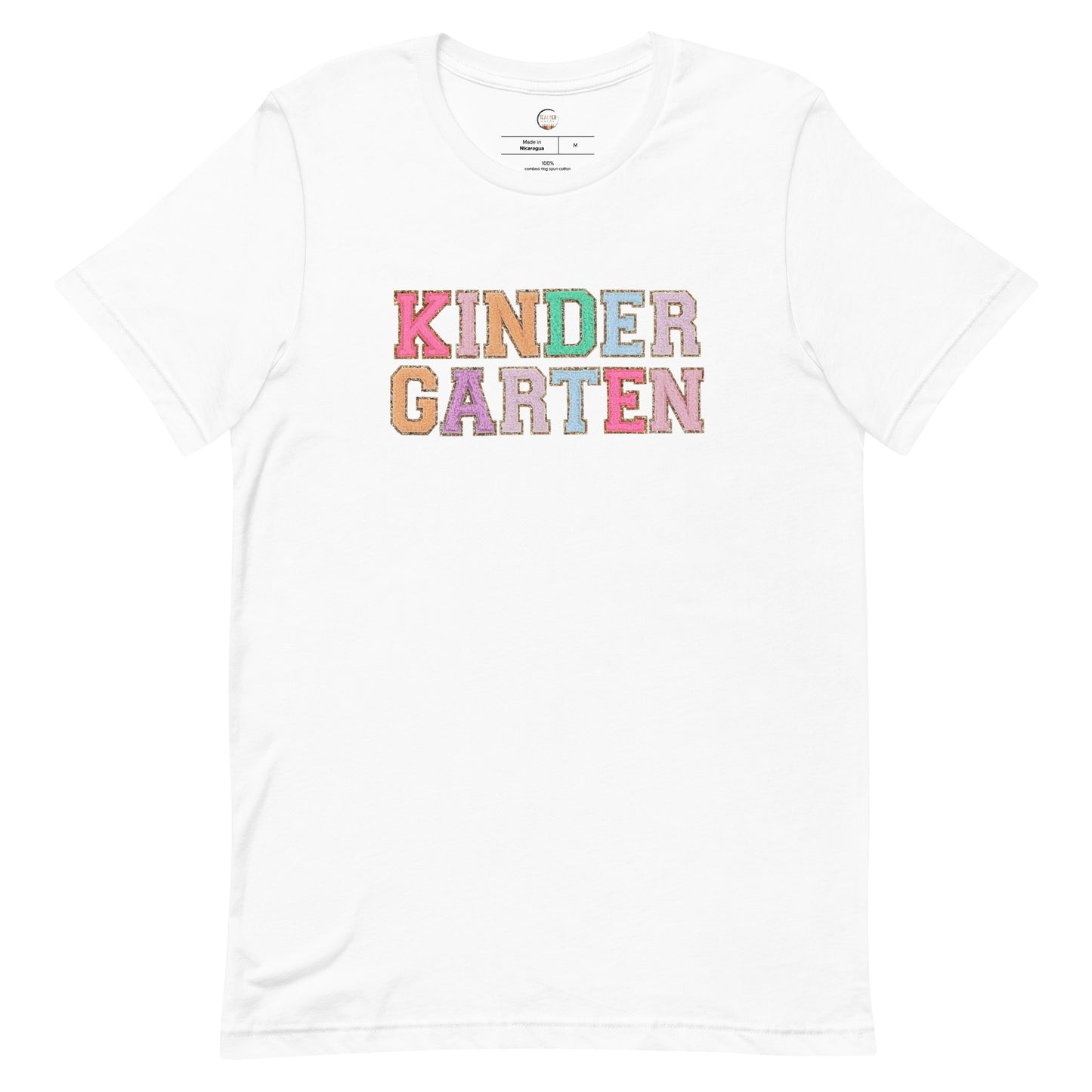 Kindergarten Teacher Tshirt, Kindergarten Teacher Shirts, Back to School tshirt (faux patch letters)
