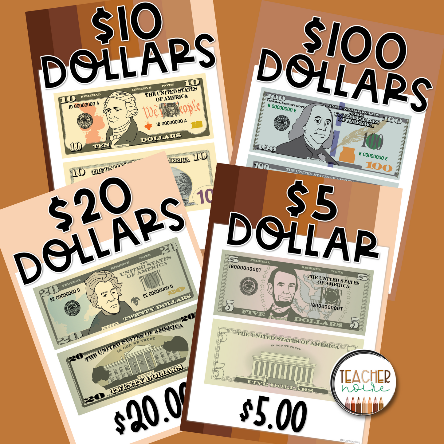 U.S. Bills Money Posters