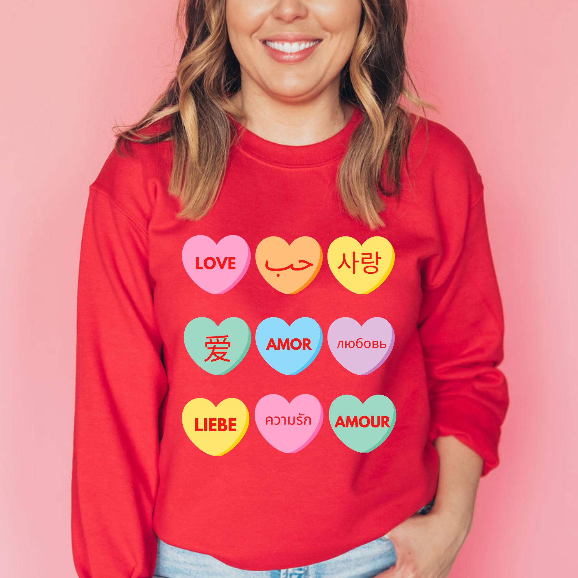 Red Valentine's Day Sweatshirts Valentines Day By Design Tee