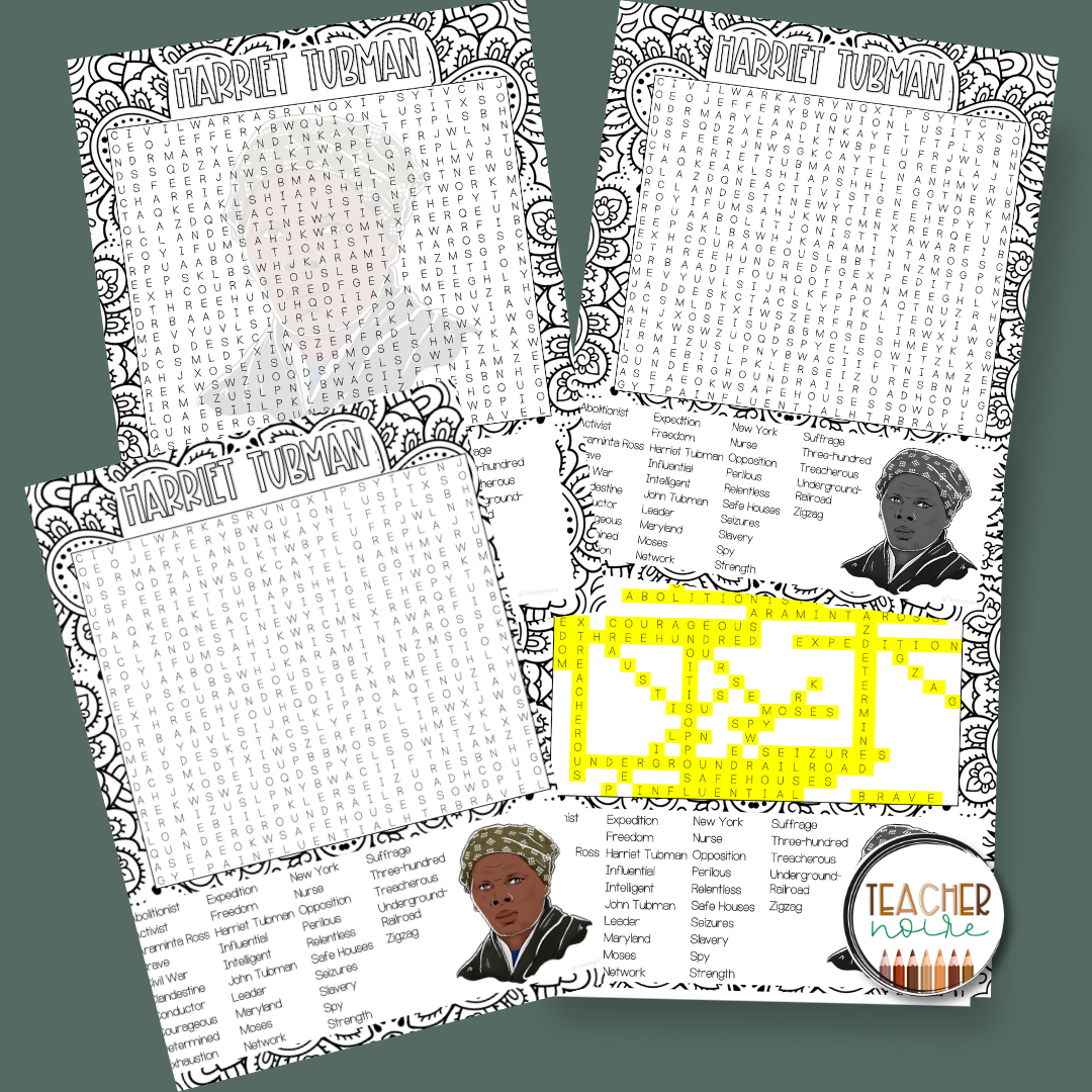Harriet Tubman Wordsearch