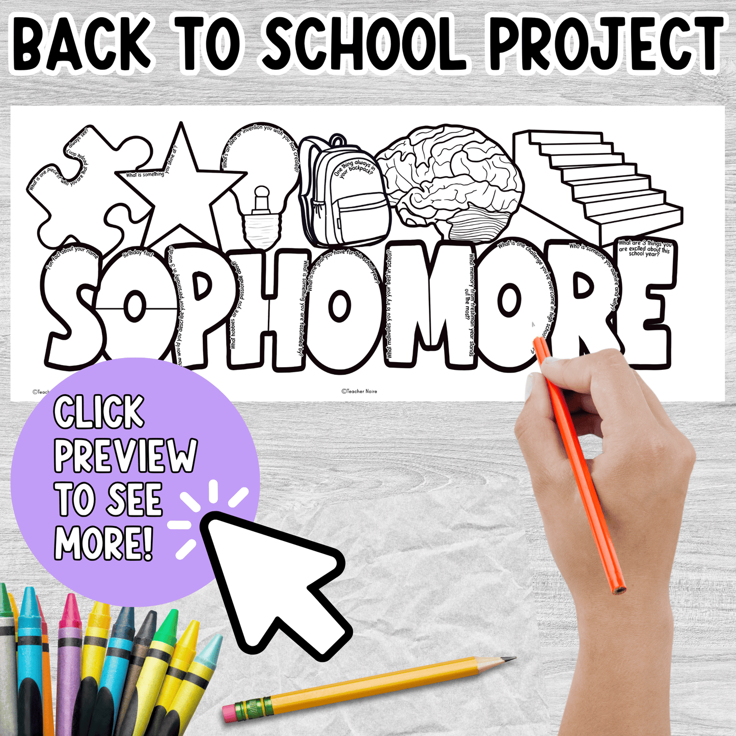 Sophomore All About Me Craft