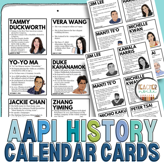 Asian and Pacific Islander Calendar Cards