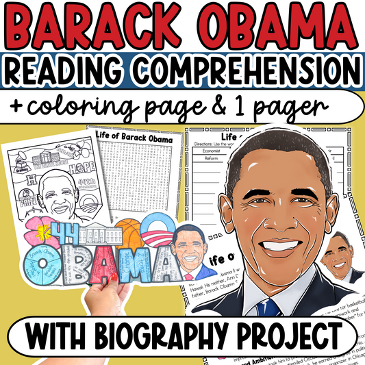 Barack Obama Biography Reading Passage and Project