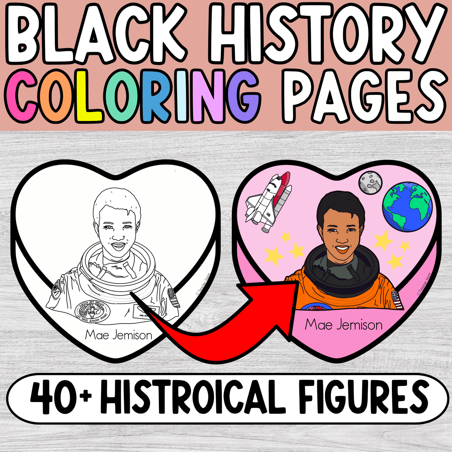 Black History Valentine's Day Coloring Pages