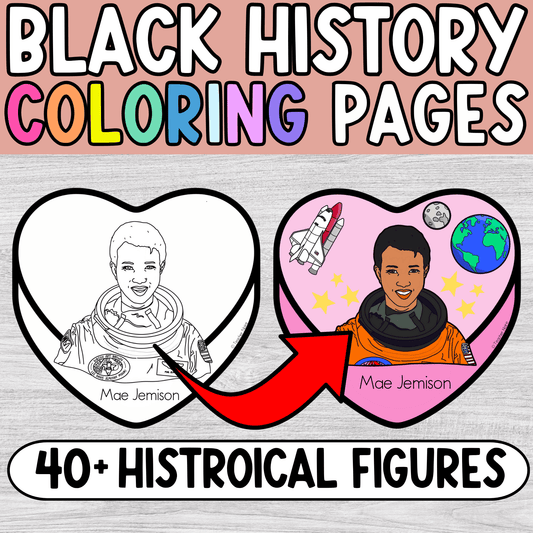 Black History Valentine's Day Coloring Pages