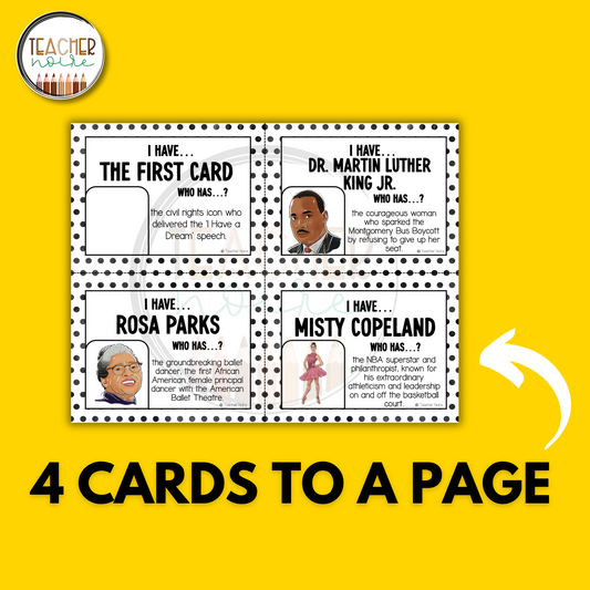 Black History Game- I Have, Who Has