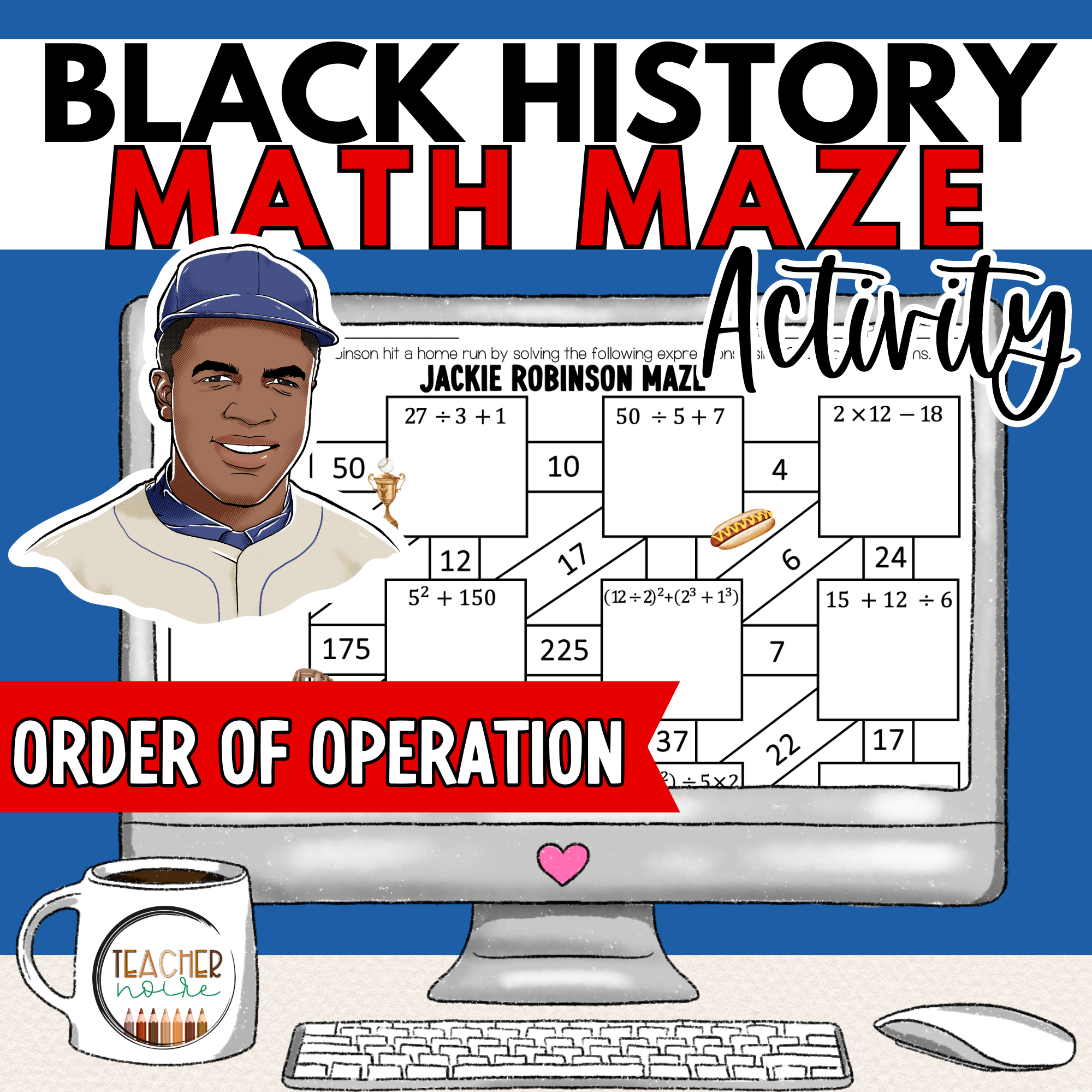 Order of Operations Worksheet- Jackie Robinson