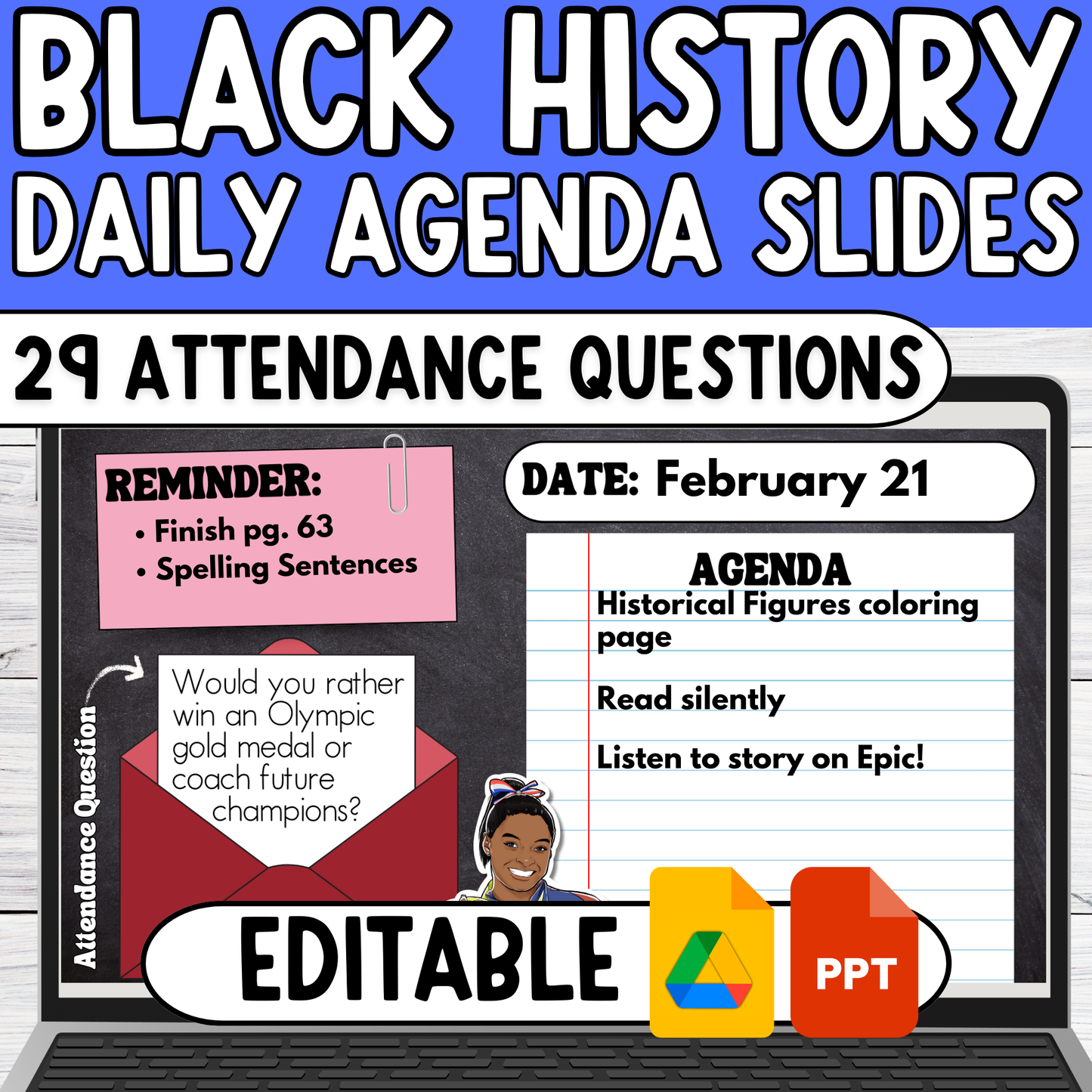 Black History Month Daily Agenda Attendance Questions