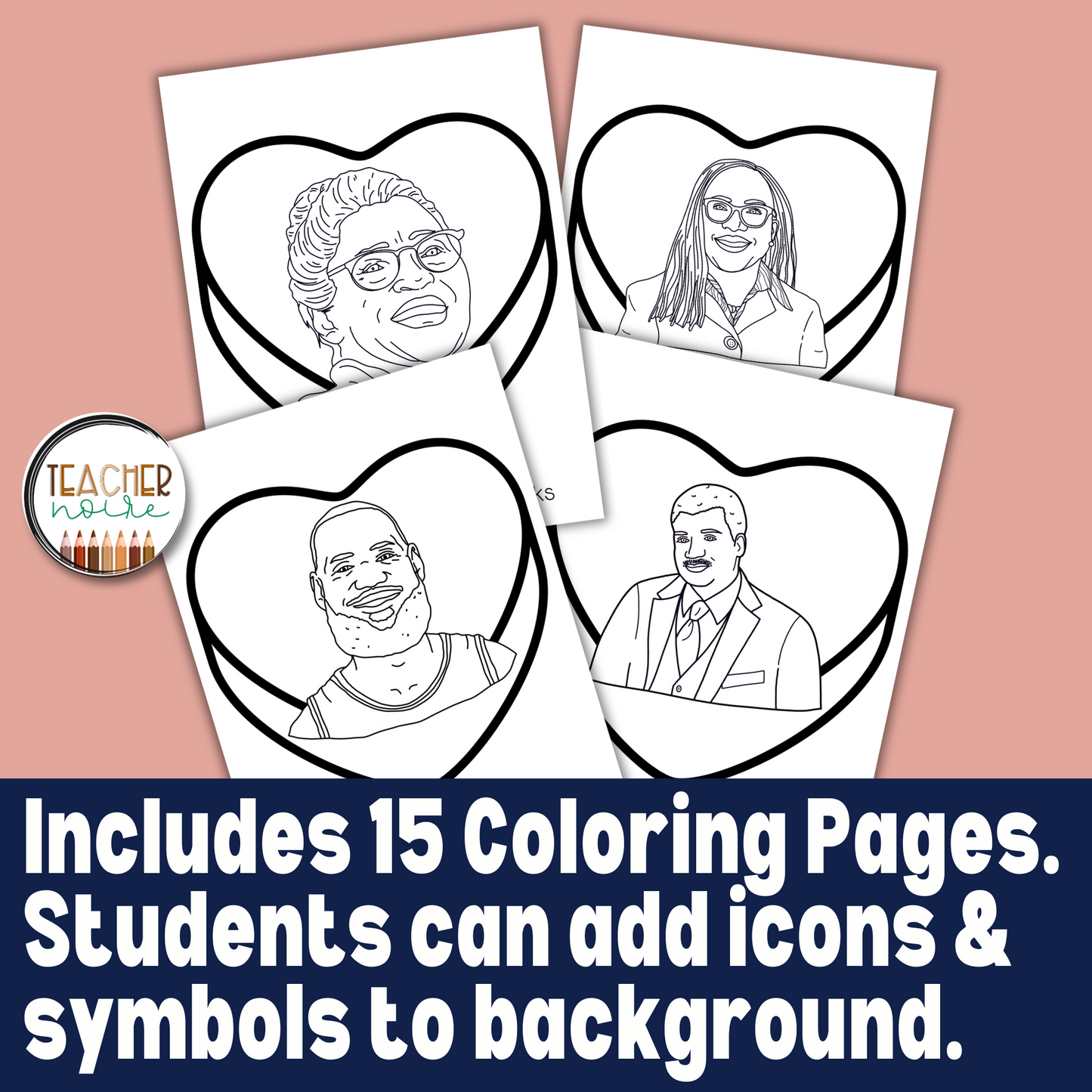 Black History Valentine's Day Research Project- Coloring Pages