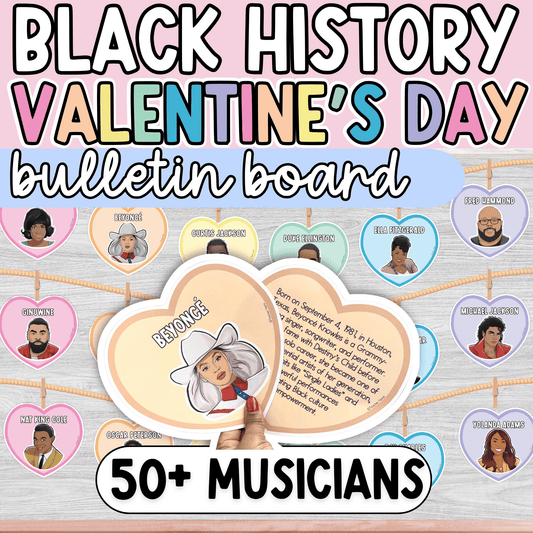 Black Famous Musicians Valentine Bulletin Board