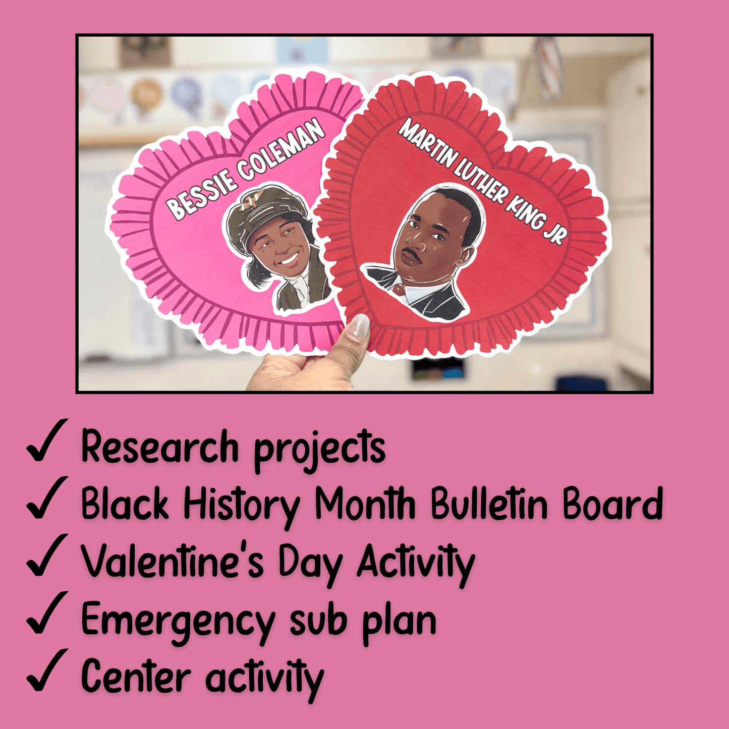 Black History Valentine Month Bulletin Board