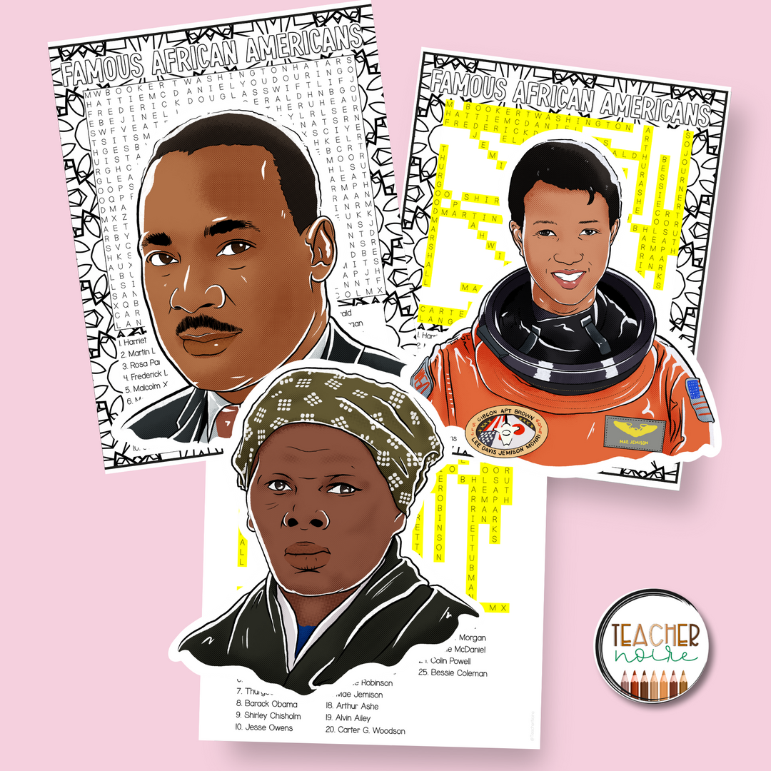 Black History Month Word Search Puzzle Teacher Noire