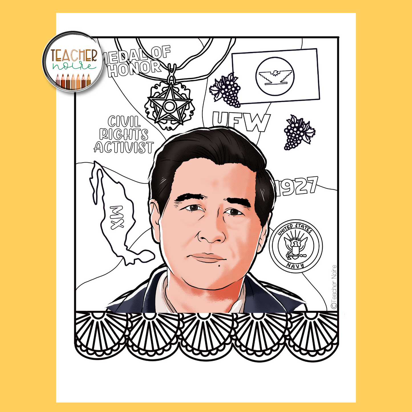 Cesar Chavez Coloring Page