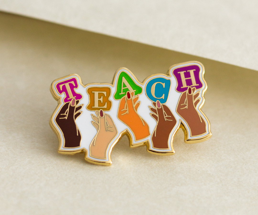 Teacher Enamel Pin Teach Diversity Enamel Pin Teacher Noire