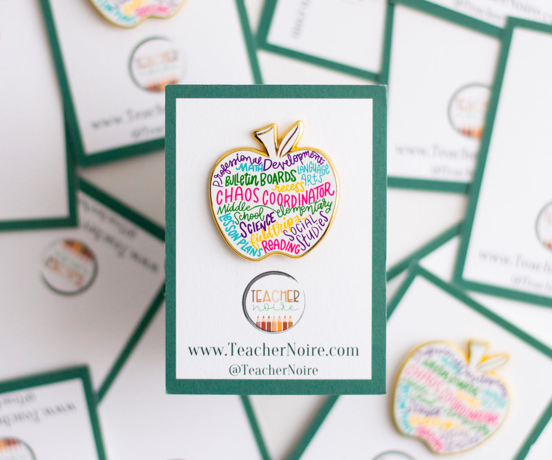 Teacher Life Apple Hard Enamel Teacher Pin, Teacher Pins for Lanyards ...