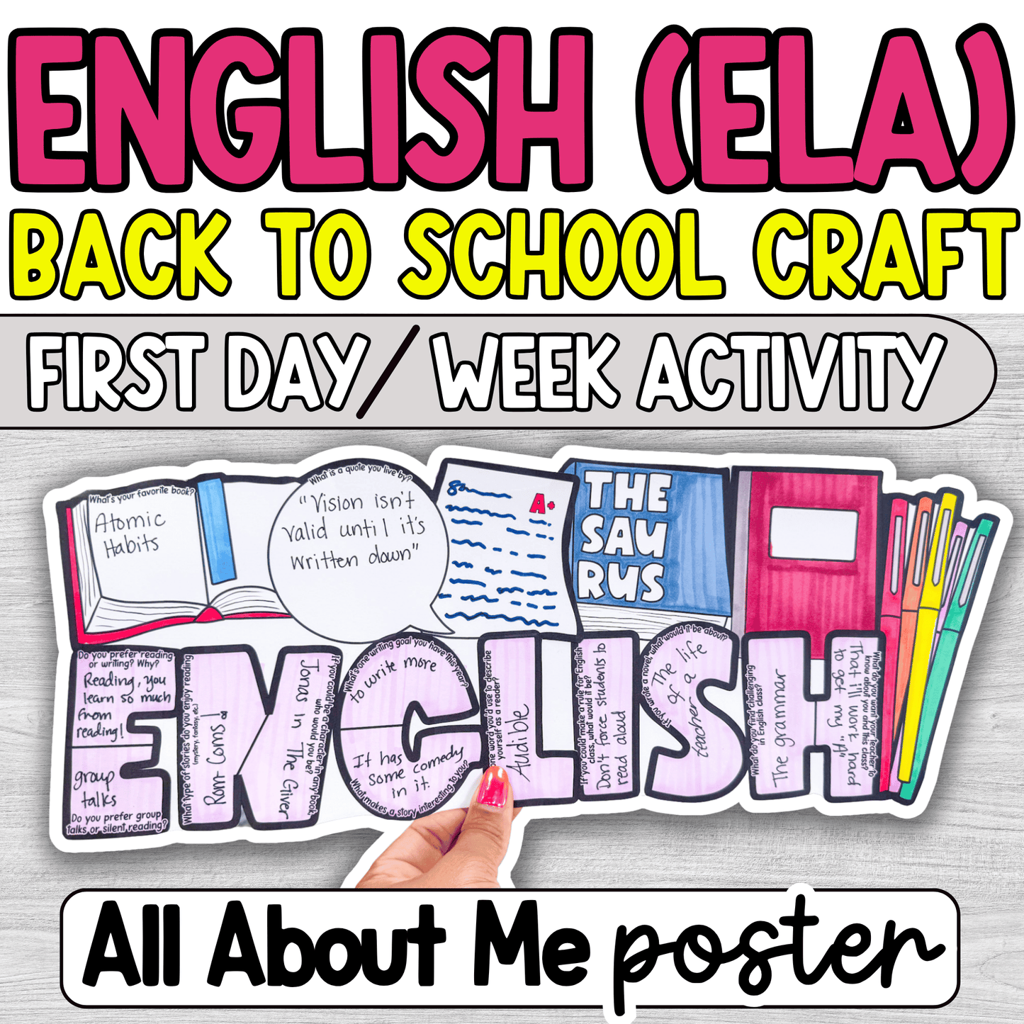 ELA All About Me Craft